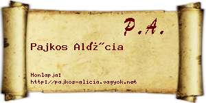 Pajkos Alícia névjegykártya